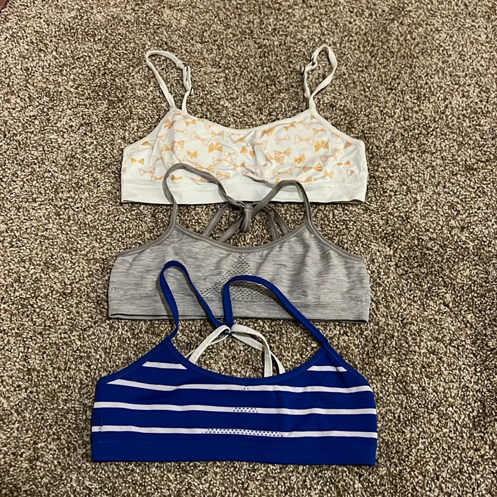 3 Youth Girls Size M Training Bras